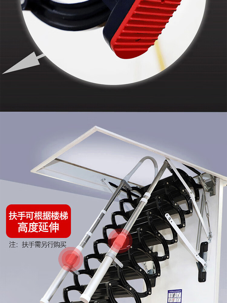 大嘴哥梯子阁楼伸缩楼梯 别墅复式空间的全自动隐形收纳典范
